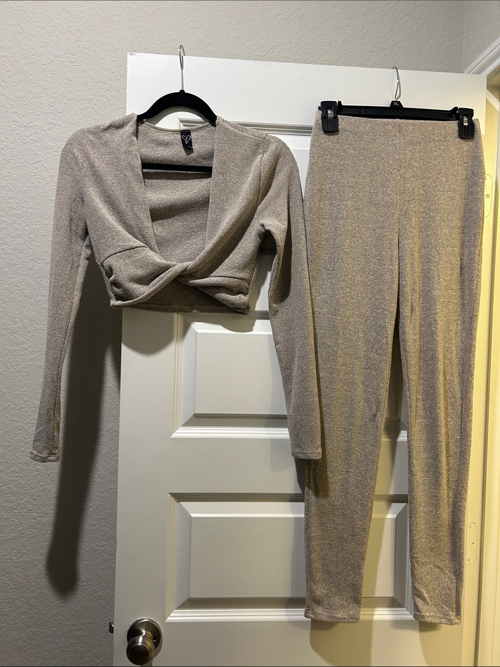 Two-Piece Co Ord Set Cropped Top with Matching Legging Bottom